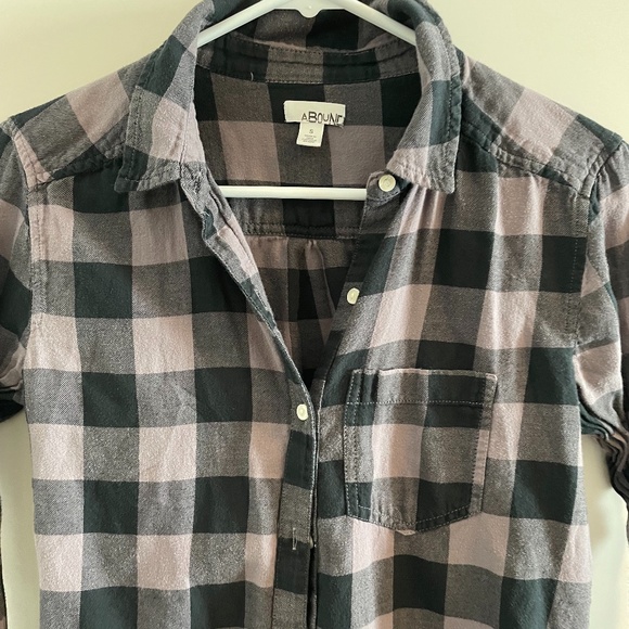 Abound Beige & Black Plaid Flannel - Picture 3 of 8